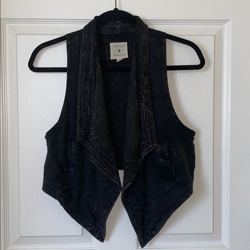 Acid wash cotton vest